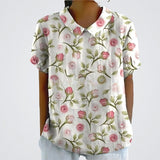 Sophia | Bedruckte Blumenbluse – Hellrosa mit Blumenmuster