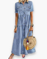 Damen Elegantes Maxi Kleid | Vielseitig – Hell Blau