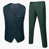 Moderner Hochzeitsgast-Anzug - für Herren mit Weste und Hose – Armeegrün