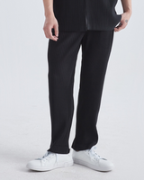 Robert | Lockere Passform Elastischer Bund Baumwoll-Rippstrick-Hose – Schwarz