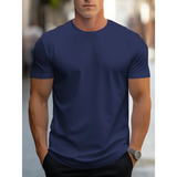 Brian - Klassisches Herren-T-Shirt mit kurzen Ärmeln – Marineblau