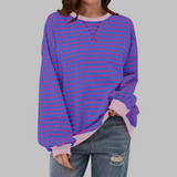 Amelia - Weicher Strickpullover mit Streifen – Lila