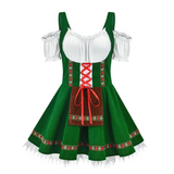 Damen Mini Dirndlkleid in Kurzform | Trachtenkleid mit klassischen Elementen – Grün