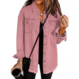 Tahlira - Locker geschnittene Jacke – Hellrosa