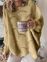 Schlichter, lässiger strickpullover – Khaki