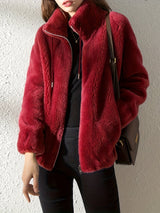 Asta™ -  Gemütliche und Warme Jacke mit Reißverschluss – Rot