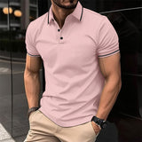 Lewis – Kurzarm-Polo mit klassischem Kragen für Herren – Rosa