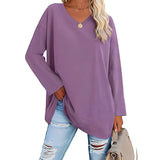 Alicia™ - Lässiger V-Ausschnitt Pullover – Lila
