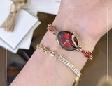 Vianne - Funkelnde Armbanduhr – Rot