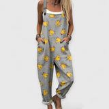 Althea | Damen Vintage Weitbeiniger Jumpsuit – Grau