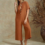 Valeria - Leinen-Overall – Khaki