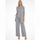 Wanda | Damen Elegantes 3-Teiliges Kleiderset – Koordiniertes Kleid Set Formal 2026 – Grau