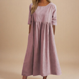 Sofia | Figurbetontes Baumwollkleid – Rosa