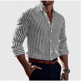 Herrenhemd | Modern gestreift – Schwarz