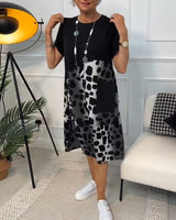 Sherlene - Leopardprint Kleid – Schwarz (Fast ausverkauft)