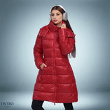 Stylisch – warmer daunenparka – Rot