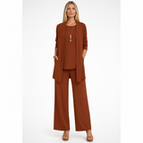 Wanda | Damen Elegantes 3-Teiliges Kleiderset – Koordiniertes Kleid Set Formal 2026 – Dunkelbraun