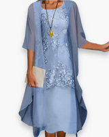 Damen Elegantes Zweiteiliges Kleid | Sommerkleider – Himmelblau