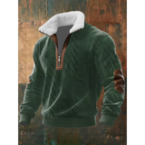 Ibrahima – Fleece Rollkragen Pullover Mit Reißverschluss – Grün