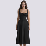 Marley - Lässiges Blumenkleid – Schwarz