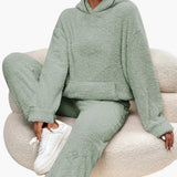 Teddy Hoodie Loungewear für Damen – Grün