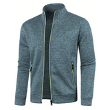 Henrik™ – Zeitloses Strickjacke mit Reißverschluss – Meerblau