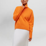 Stefanie™ | Strickpullover mit Rollkragen – Orange