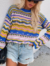 Langer Wochenendpullover – Blau