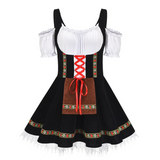 Damen Mini Dirndlkleid in Kurzform | Trachtenkleid mit klassischen Elementen – Schwarz