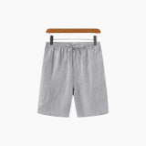 Herren Leinen Shorts mit Kordelzug und Seitentaschen – Grau