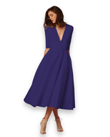 Damen Elegantes Festliches Kleid | Ärmellos Maxi – Dunkel Blau