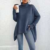 Brigit™ | Lässiger Rollkragenpullover – Blau