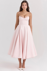 Damenkleid | A-Linie Rock und Korsettoberteil – Rosa