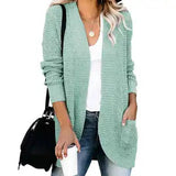 HANAE –  Long-cardigan mit retro-flair – Rote Bohnenpaste grün