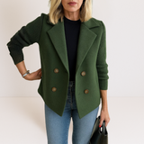 Martine™ | Elegante Jacke mit Strickärmeln – Grün