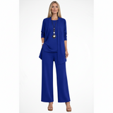 Wanda | Damen Elegantes 3-Teiliges Kleiderset – Koordiniertes Kleid Set Formal 2026 – Blau