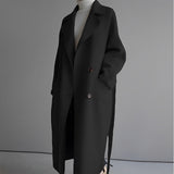 Caitlyn - Langer Wollmantel – Schwarz