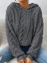 Kuscheliger Plüsch-Strickpullover – Holzkohle