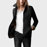 Verity | Lässige Steppjacke mit umgeschlagenem Kragen – Schwarz