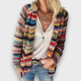 Sarai – Bunter Strick-Cardigan – Rot