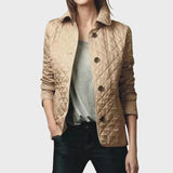 Verity | Lässige Steppjacke mit umgeschlagenem Kragen – Khaki
