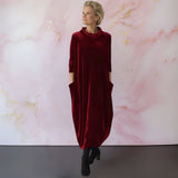 Anja™ | Samtiges elegantes Maxikleid – Rot