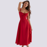 Marley - Lässiges Blumenkleid – Rot