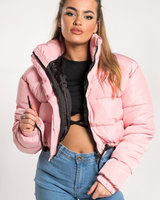 Damen Übergangsjacke Kurz Jacke | Mit Kapuze Wintertauglich – Rosa