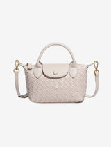 Elise | Gepflegte Mini Umhängetasche aus Veganem Leder mit Geflochtenem Design – Off White