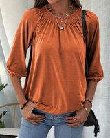 Caro™ - Schicke Bluse mit Bischofsärmeln – Orange
