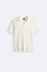 Stilvolles Strick-Poloshirt für einen eleganten Look – Weiß