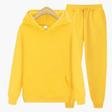 Herren Jogginganzug mit Kapuzenpullover und Bündchenhose – Gelb