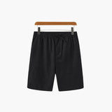Herren Leinen Shorts mit Kordelzug und Seitentaschen – Schwarz
