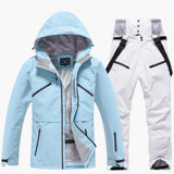 Zweiteiliges Ski Set für Unisex – Hellblau / Weiß